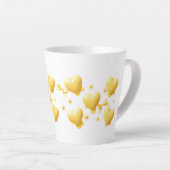 Cute Yellow Hearts Mug - Sweet Candy Love Pattern Milchtasse (Rechte Ecke)