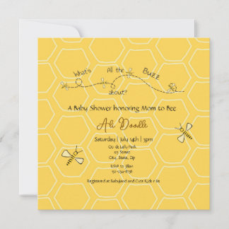 Cute Yellow Honey "Mommy to Bee" Baby shower Einladung