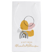 Cute Yellow Pink Abstract Art Custom A Gift From Kleine Geschenktüte (Rückseite)