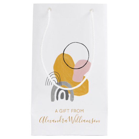 Cute Yellow Pink Abstract Art Custom A Gift From Kleine Geschenktüte (Vorderseite)