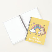 Cute Yellow Rainbow Unicorn Sketch Notizblock (Innenseite)