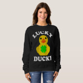 Cute Yellow Rubber Duck Four Leaf C Lucky Ducky Ra Sweatshirt (Vorne ganz)