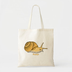 Cute yellow snail cartoon illustration tragetasche