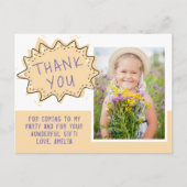 Cute Yellow Speech Cloud Birthday Thank you Photo Postkarte (Vorderseite)