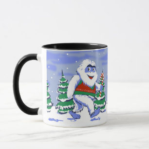 Cute yeti christmas in forest tasse