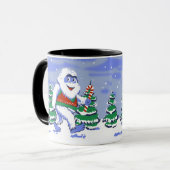 Cute yeti christmas in forest tasse (Vorderseite Links)