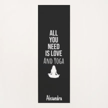 Cute Yoga Mat Yogi Modern Unique Meditation Black