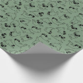 cute yoga pet dog pattern green background geschenkpapier (Ecke)