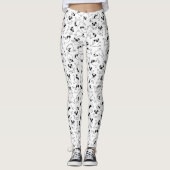 cute yoga pet dog pattern white background leggings (Vorderseite)
