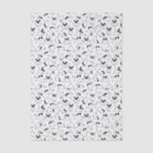cute yoga pet dog pattern white background seidenpapier (Vorderseite)