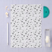 cute yoga pet dog pattern white background seidenpapier (Handwerk)