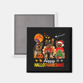 Cute Yorkie Happy Hallothanksmas Halloween Thanksg Magnet (Vorderseite/Rückseite)