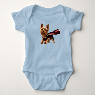 Cute Yorkie Superheld Baby Strampler