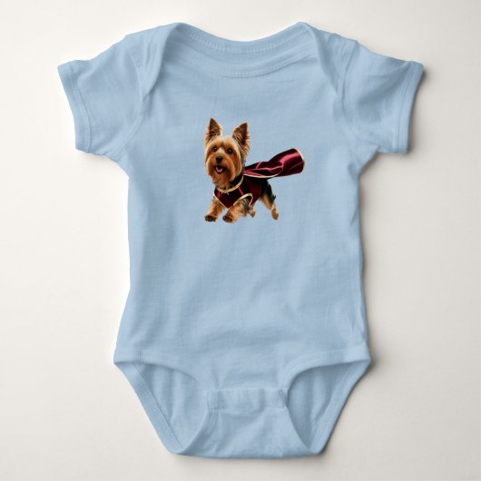 Cute Yorkie Superheld Baby Strampler (Vorderseite)