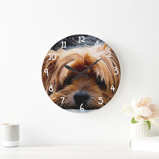 Cute Yorkshire Große Wanduhr (Zuhause)