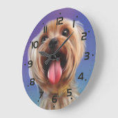 Cute Yorkshire terrier dog puppy digital painting Große Wanduhr (Winkel)