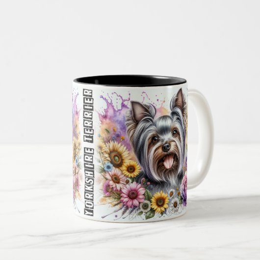 Cute Yorkshire Zweifarbige Tasse (VorderseiteRechts)