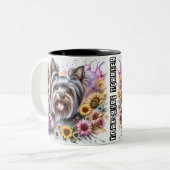 Cute Yorkshire Zweifarbige Tasse (Vorderseite Links)