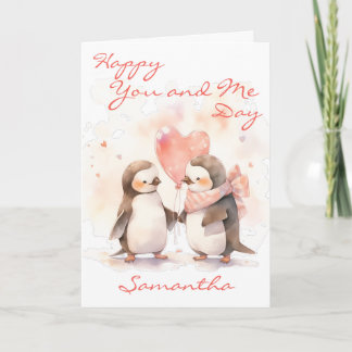 Cute You and Me Penguin Karte