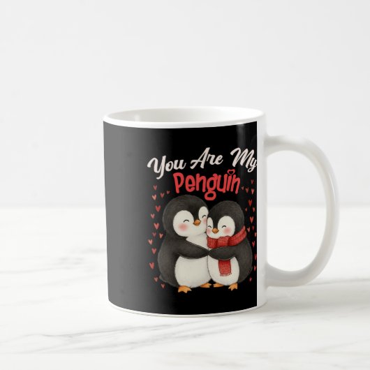 Cute You Are My Penguin Couple Funny Valentines Da Kaffeetasse (Rechts)