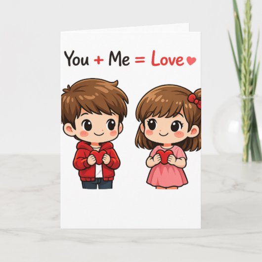 Cute You + Me Love Equation Valentine’s Day Couple Programm (Vorderseite)