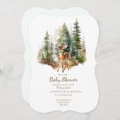 Cute Young Deer Baby Shower Invitation Einladung (Vorne/Hinten)
