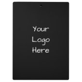 Cute Your Logo Here Black & White Clipboard  Klemmbrett (Rückseite)
