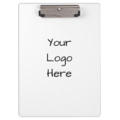 Cute Your Logo Here Black & White Clipboard  Klemmbrett (Vorderseite)