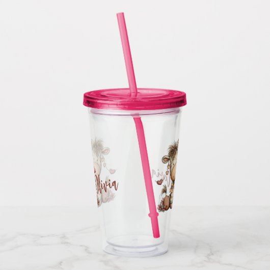 “Cute Zebra Holding Heart  Acryltrinkbecher (Links)