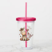 “Cute Zebra Holding Heart  Acryltrinkbecher (Vorderseite)