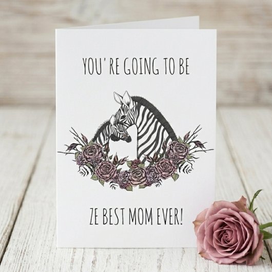 Cute Zebra Mom-to-Be Congratulations Pregnancy Karte