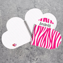 Cute Zebra Print Heart Shaped Notizblock