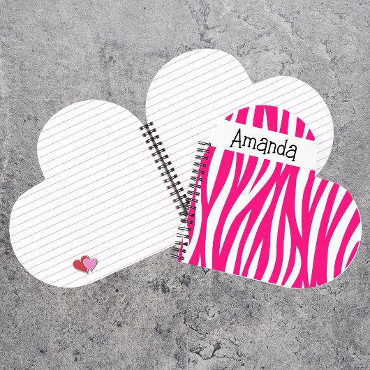 Cute Zebra Print Heart Shaped Notizblock