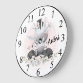 Cute Zebras Große Wanduhr (Winkel)