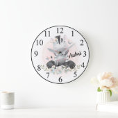 Cute Zebras Große Wanduhr (Zuhause)