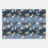 Cute Zodiac Cat Wrapping Paper Flat Sheet Set of 3 Geschenkpapier Set (Vorderseite 3)