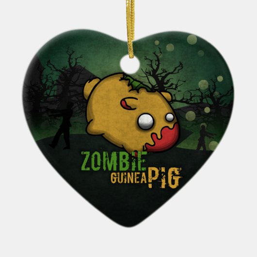 Cute Zombie Guinea Pig Keramik Ornament (Vorne)