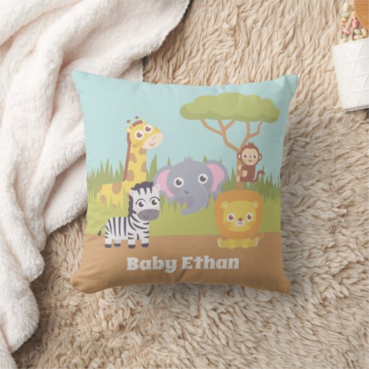 Cute Zoo Animals Baby Nursery Decor Kissen (Decke)