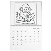 Cute Zoo Animals Coloring Calendar Kalender (Mär 2026)
