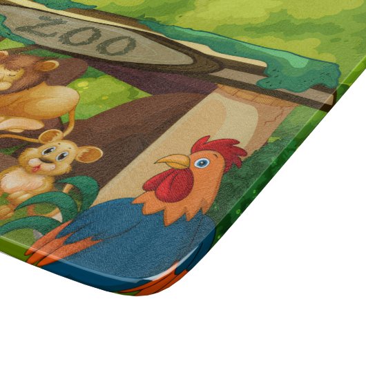 Cute Zoo Animals Kitchen Cutting Board Design Schneidebrett (Ecke)
