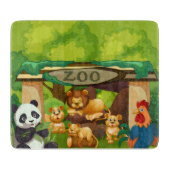 Cute Zoo Animals Kitchen Cutting Board Design Schneidebrett (Vorderseite)