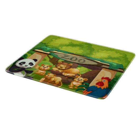 Cute Zoo Animals Kitchen Cutting Board Design Schneidebrett (Ecke)