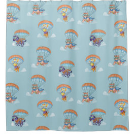 Cute Zoo Parachute Shower Curtain Duschvorhang