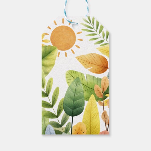 Cute ZOO Safari Animals 1st Birthday Thank You Geschenkanhänger (Rückseite)