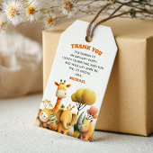 Cute ZOO Safari Animals 1st Birthday Thank You Geschenkanhänger