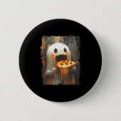 Cute Zza Ghost Eating Zza Funny Halloween Food Lov Button (Vorderseite)