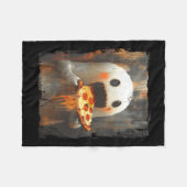 Cute Zza Ghost Eating Zza Funny Halloween Food Lov Fleecedecke (Vorderseite (Horizontal))
