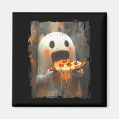 Cute Zza Ghost Eating Zza Funny Halloween Food Lov Magnet (Vorne)