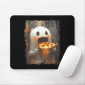 Cute Zza Ghost Eating Zza Funny Halloween Food Lov Mousepad (Mit Mouse)