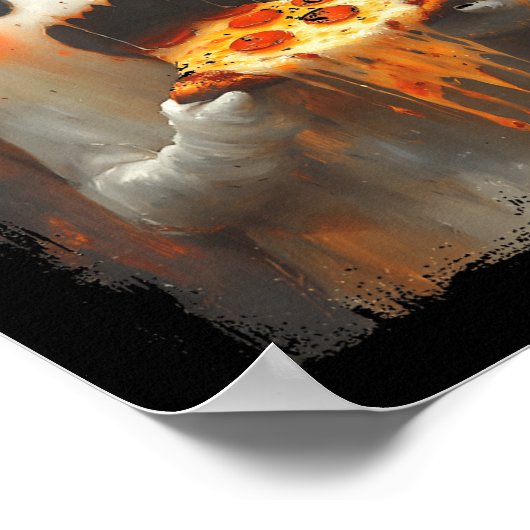 Cute Zza Ghost Eating Zza Funny Halloween Food Lov Poster (Ecke)